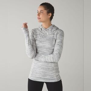 Lululemon Think Fast Hoodie Space Dye Camo White Multi / Silver Spoon 10